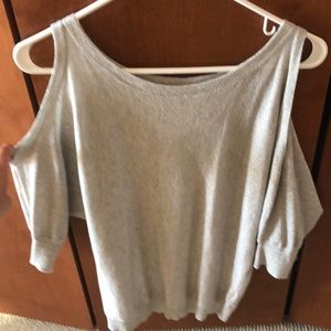 Express cold shoulder silver top